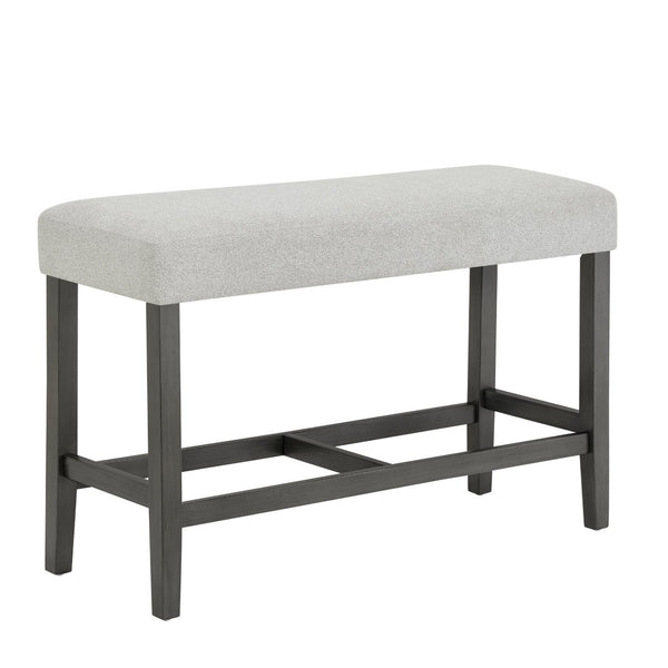 English Elm Luna Upholstered Counter Height Bench Polyester Fabric Seat with Wooden Footrest Support B2749P413406