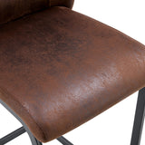 English Elm A Set Of Two Brown Chairs, Including Suede Cushions and Black Metal Legs. Small Size, Suitable For Select Groups, Suitable For Dining Room, Kitchen, Terrace and Guest Office Chairs (Set Of 2)