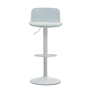 English Elm Bar Stools Set of 2 Adjustable Swivel Pu Leather Kitchen Island Seating with Back White W676P358683