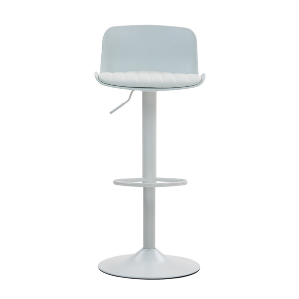 English Elm Bar Stools Set of 2 Adjustable Swivel Pu Leather Kitchen Island Seating with Back White W676P358683