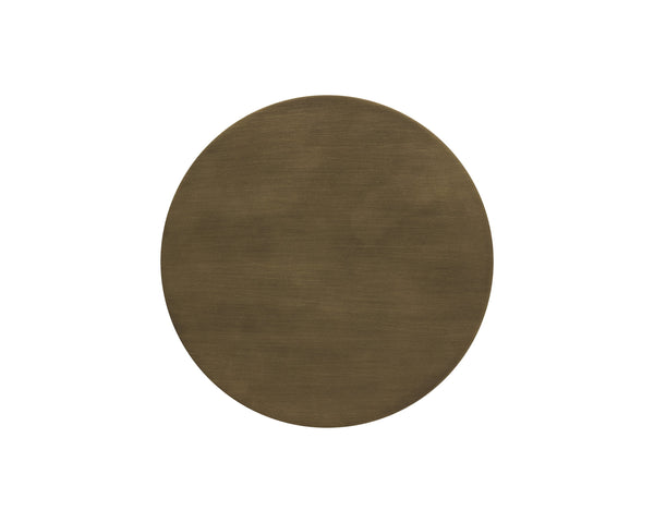 Sunpan Diaz End Table - Stylish Concrete Drum Design with Dark Timber Top, Perfect for Modern Spaces Marble Look / Antique Brass