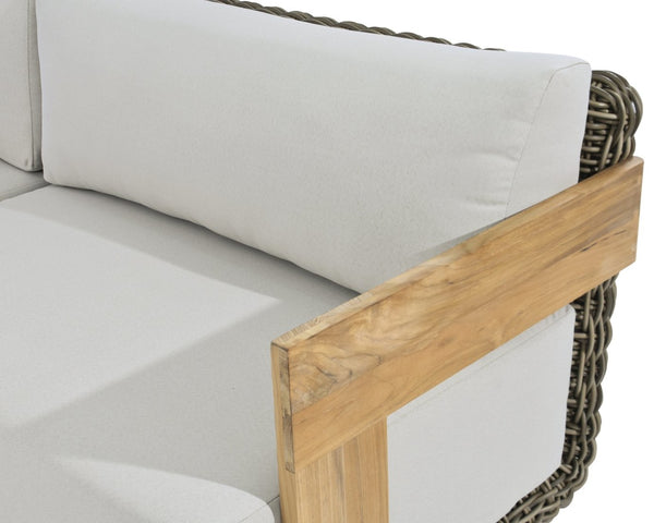 Sunpan POTENZA Sofa - Luxurious Palazzo Cream with Teak Frame, Deep Seating for Indoor & Outdoor Relaxation 109510