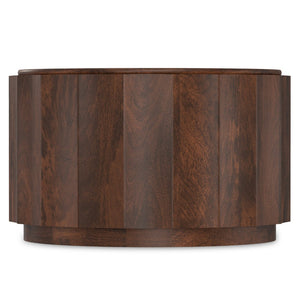 English Elm Trenton Round Mango Wood Coffee Table Handcrafted Drum Silhouette for Living Rooms B136P429101