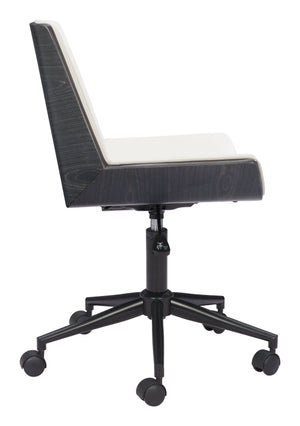 Zuo Modern Maker Office Chair - Stylish Modern Design With High-quality Vinyl, Plywood, And Steel Construction White 100% Polyurethane,Plywood,Steel 110566-zuo-modern