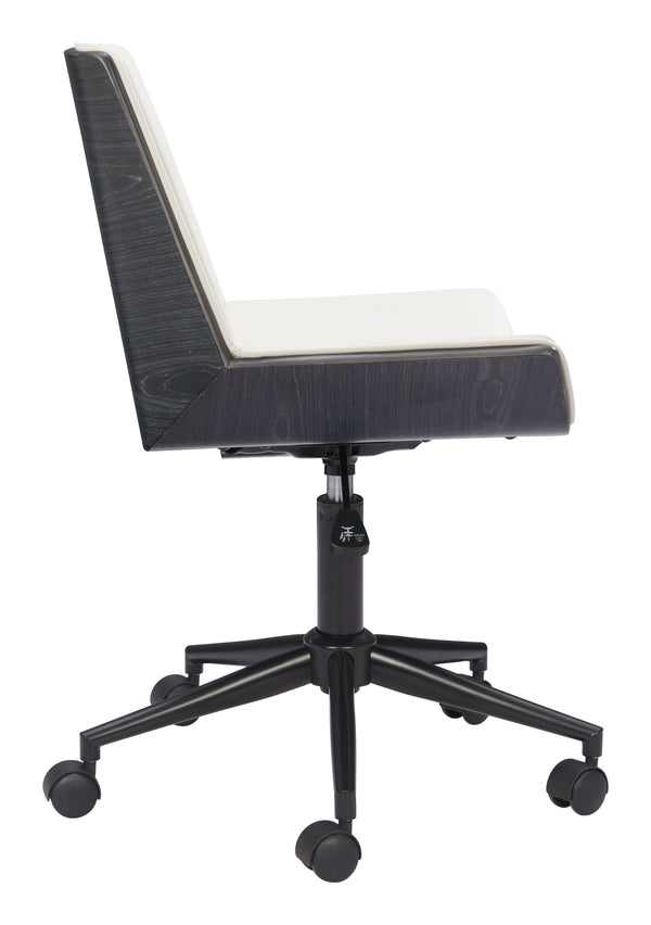 Zuo Modern Maker Office Chair - Stylish Modern Design With High-quality Vinyl, Plywood, And Steel Construction White 100% Polyurethane,Plywood,Steel 110566-zuo-modern