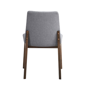 English Elm Walnut Scandinavian Dining Chairs Set of 2 — Padded Ergonomic Seat & Curved Back for Modern Comfort Gray,Walnut 22.5 L x 43 W x 7 H B2741P328571