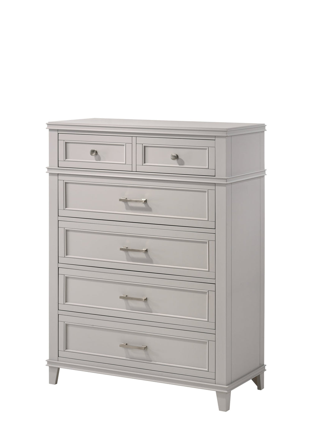 English Elm Gray 5 Drawer Chest Solid Wood+MDF | French Dovetail Drawers, Transitional Design, Custom Hardware B2699P236723