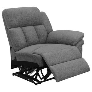English Elm Divine Charcoal Fabric Reclining Sofa with Diamond Tufting and Pillowtop Arms B062S01412