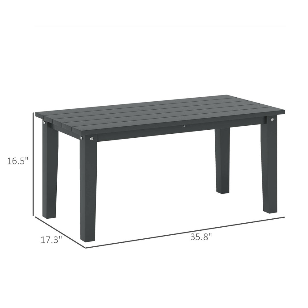 English Elm Outdoor Hdpe Slatted Rectangle Coffee Table for Patio Deck and Poolside Use T3971P444169