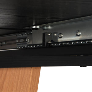 English Elm 61.81(46.46) Extendable Dining Table with Slanted Metal Frame, E2 MDF Top, Scratch‑Resistant, Modern Chic W2317P251950