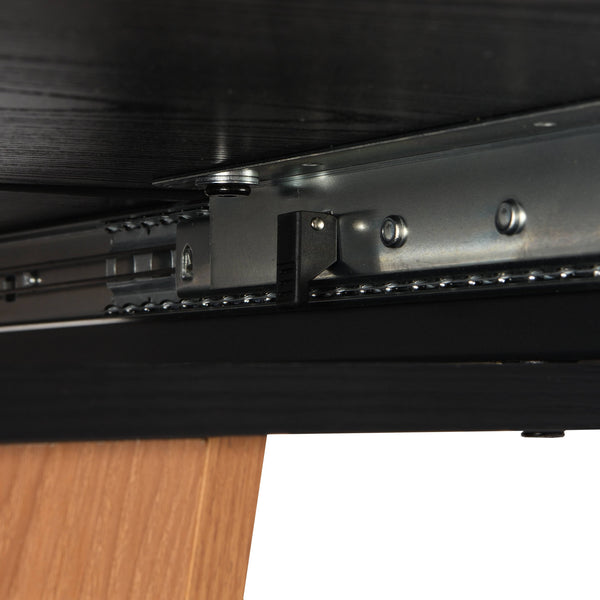 English Elm 61.81(46.46) Extendable Dining Table with Slanted Metal Frame, E2 MDF Top, Scratch‑Resistant, Modern Chic W2317P251950