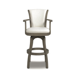 English Elm Jennifer Taylor Home - Williams 31" Elegant Swivel Bar Stool With Armrests, Natural White Linen For Timeless Comfort B2719P238367