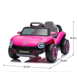 English Elm 12v Licensed Volkswagen Beetle Ride on Car with Remote Control and Suspension for Kids Pink W1578P416240