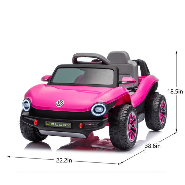 English Elm 12v Licensed Volkswagen Beetle Ride on Car with Remote Control and Suspension for Kids Pink W1578P416240