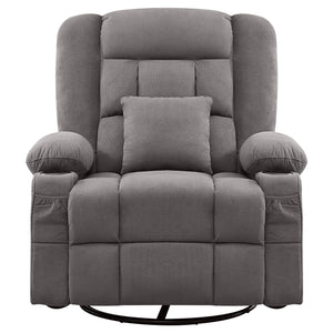 English Elm Kneading Massage Rocker Recliner with 4‑Point 3D Kneading, Heat, USB Port, Cup Holders & Swivel Comfort Grey W1521P390945