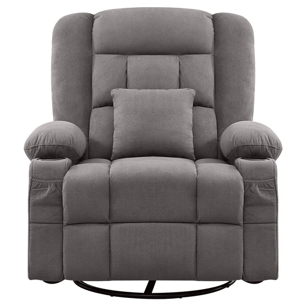 English Elm Kneading Massage Rocker Recliner with 4‑Point 3D Kneading, Heat, USB Port, Cup Holders & Swivel Comfort Grey W1521P390945