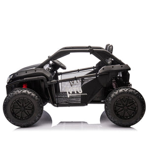 English Elm 24v Two Seater Kids Utv with Parental Remote Dual Motors Four Wheel Suspension Led Black W1578P198431