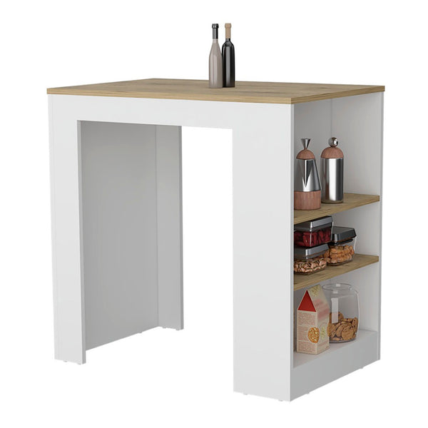 English Elm Portree Kitchen Island - Stylish Space-Saving Design With 3-Side Shelves For Modern Living Spaces B070P188817-GIGA