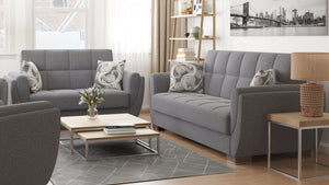 English Elm PrimeNest NimbusFlow Convertible Upholstered Loveseat with Storage, Chenille Comfort, Space-Smart Design Gray B030P281741