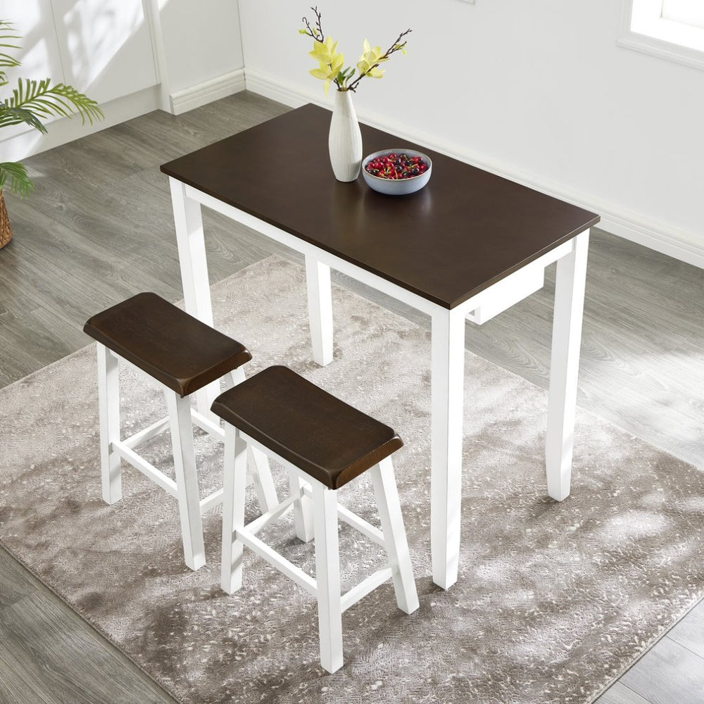English Elm Bar Table and Stool Set Industrial Mdf Counter Height Dining for Game Room or Nook W487P331242