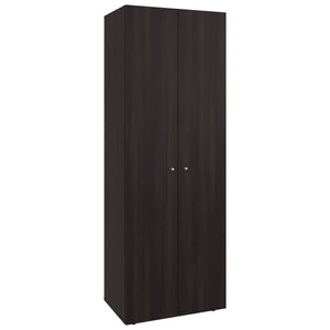 English Elm Home 2 Door Closet System Stained Walnut - Compact 66.9" H Freestanding Wardrobe with 4 Fixed Shelves for Organized Bedrooms, Laundry, Utility B070P351125