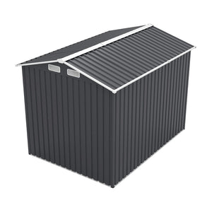 English Elm 6x8ft Outdoor Steel Storage Shed Lockable Vented Galvanized Metal Garden Backyard Tool Unit Dark Gray W1598P361333
