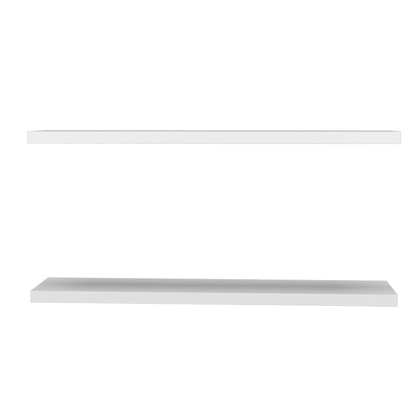English Elm Floating Shelf Lyle Set of Two White Engineered Wood 47.2" Modern Space-Saving Display Shelf B092P245920