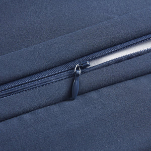 JLA Home Croscill Classics - 4 Medallion Chenille Comforter Set - Reversible Navy & Ivory Luxe 4-Piece for Cozy, Timeless Style CCL10-0005