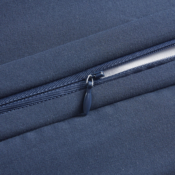 JLA Home Croscill Classics - 4 Medallion Chenille Comforter Set - Reversible Navy & Ivory Luxe 4-Piece for Cozy, Timeless Style CCL10-0005