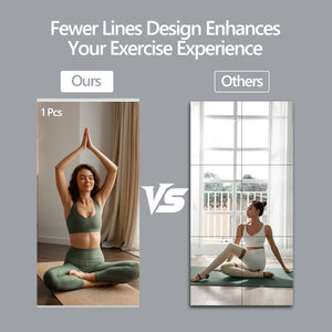 English Elm 67x24 Tempered Glass 2-Pack Home Gym Mirrors, Framed Silver, HD Shatterproof Reflection for Fitness T3757P347061