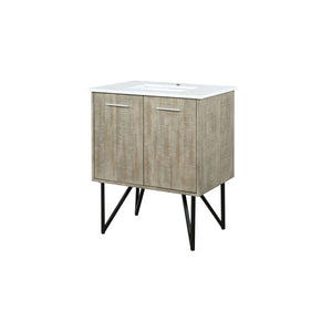 English Elm Rustic Acacia Wood Bath Vanity With White Quartz Top – Modern Design, Durable, Space-Saving Storage B2731P259598-GIGA