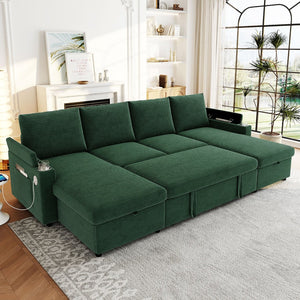 English Elm Swivel Barrel Accent Chair Chenille Tufted Round Club Seat for Living Room Lounge Green N719S002190F