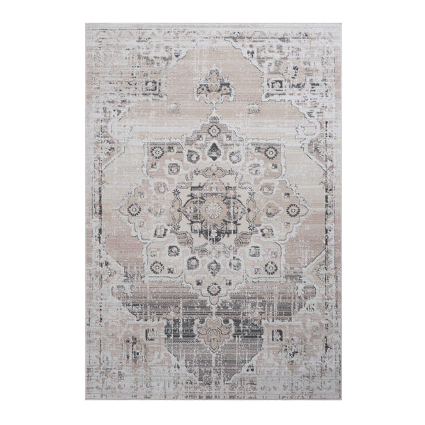 English Elm Loom 8X10 Cream/Beige Medallion Area Rug - Stylish, Non-Shedding, Stain Resistant For Home & Office B335P289524