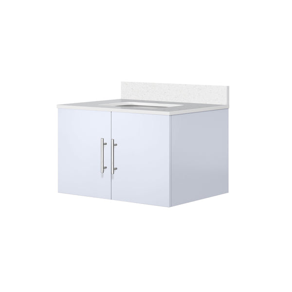 English Elm Glossy 30" White Bath Vanity with Cultured Marble Top, Solid Wood, Soft-Close, Scratch-Resistant Surface B2731P258594