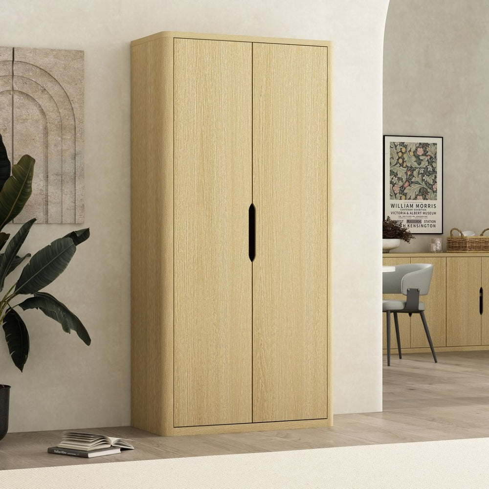 English Elm Rivington 38" Natural Oak Bookcase Cabinet - Modern Storage Solution With Adjustable Shelves & Style B365S00014-GIGA