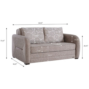 English Elm PrimeNest Flyte Collection Upholstered Convertible Loveseat with Storage, Sleeper Sofa for Small Spaces Beige B030P281818