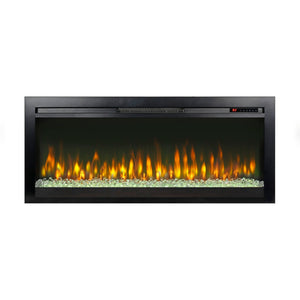 English Elm 44 Inch Recessed Electric Fireplace with Led Flame Heater and Remote for Living Rooms W1769P171421