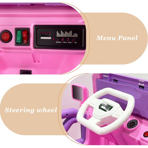 English Elm 24v Two Seat Kids Ride on Car with 4wd Motor Remote Control and Led Lights Pink W509P378207