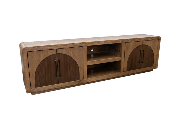 English Elm Eclipse 92" Tv Stand Console For 100" Tvs, Vintage Two-Tone Finish, No Assembly, Ample Storage Options B108P345177