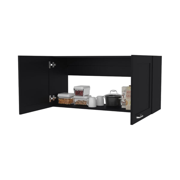 English Elm Fm Furniture Nakya Matte Black Wall Cabinet Open Shelf Modern Kitchen Storage B128P293888