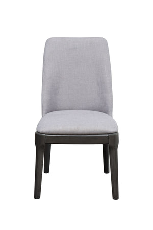 English Elm Madan Light Gray Linen Dining Side Chair Set of 2 — Padded High-Back, Gray Oak Legs, Sleek Armless Comfort B2726P287846