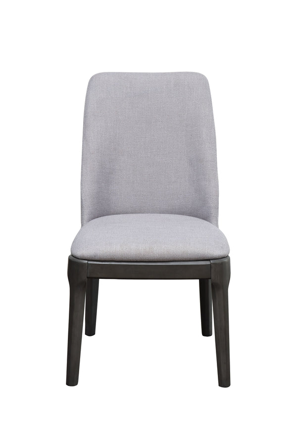 English Elm Madan Light Gray Linen Dining Side Chair Set of 2 — Padded High-Back, Gray Oak Legs, Sleek Armless Comfort B2726P287846