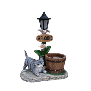 English Elm Labrador Solar Garden Statue with Led Glow and Built-in Succulent Planter Basin W5398P464241