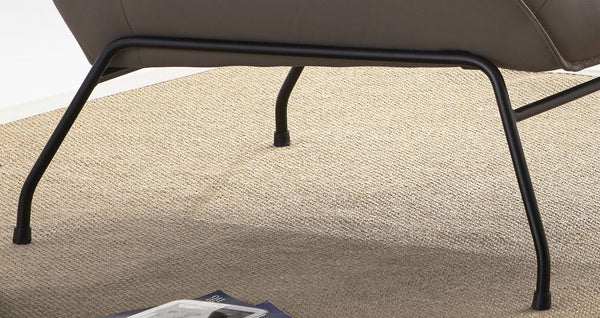 English Elm Jabel Khaki Top Grain Leather Accent Chair & Ottoman with Metal Frame, Full Foam Comfort, 37"H B2726S00392