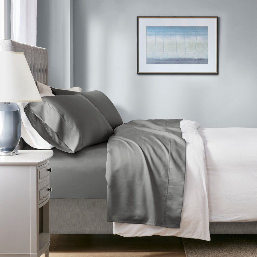 English Elm 4-piece King Sateen Cotton Blend Sheet Set with Smart Temperature Regulation B035P437429