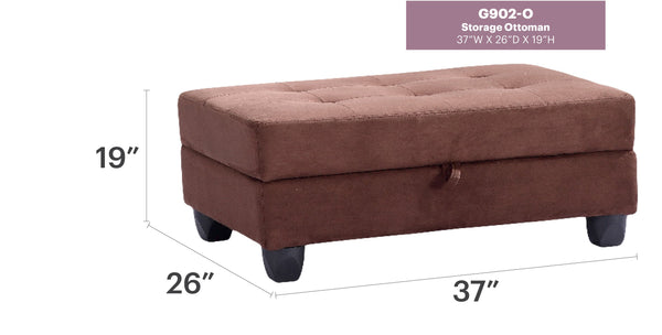 English Elm Chic Chocolate Ottoman - Contemporary Microfiber Seat 18"H x 37"W x 26"D, Sleek Single-Seat Accent Piece B078108507