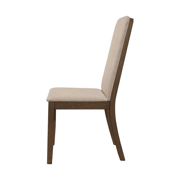 English Elm Set Of 2 Comfort-Enhanced Upholstered Dining Chairs In Soft Latte Twill With Medium Walnut Frame B016P223164-GIGA