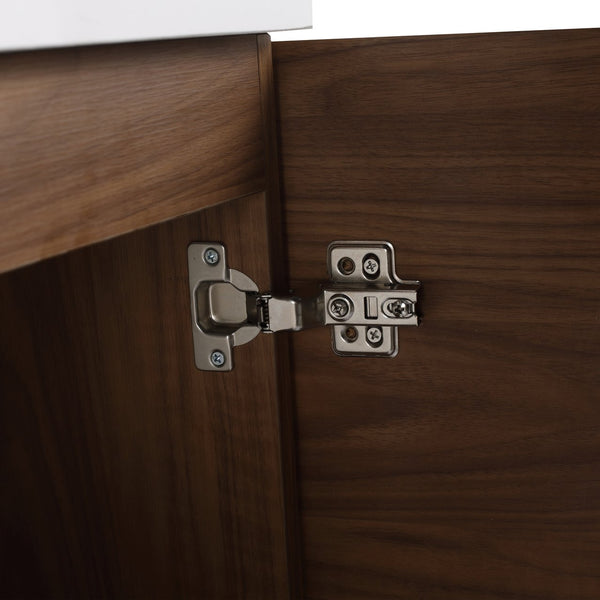English Elm 18.5" Compact Wall-Mounted Bathroom Vanity With Stylish Resin Sink & Soft-Close Door, Walnut Finish W1972P362137