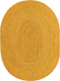 Unique Loom Braided Jute Dhaka Hand Braided Solid Rug Yellow,  7' 10" x 10' 0"