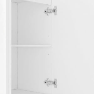 English Elm White Modern Fluted Sideboard Buffet with Adjustable Shelves, Art Deco MDF Credenza Console, Spacious Storage Elegance W1321P171784